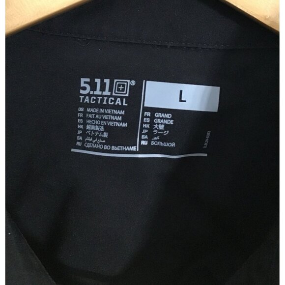 5.11 TACTICAL MENS BLACKSHORT SLEEVE FRONT POCKET POLO SHIRT SIZE LARGE - Picture 3 of 6